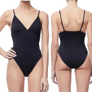 New $99 Good American Not So Basic Camisole Bodysuit - Black XS